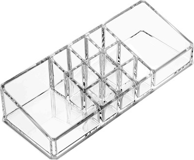 

Rajica 9 section Cosmetic and Jewelry Organizer Makeup Vanity Box(Transparent)