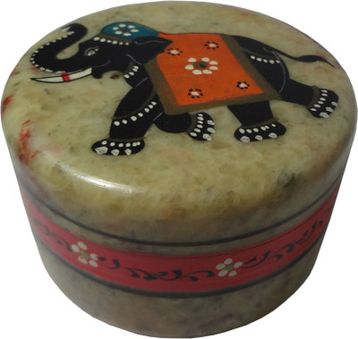

Avinash Handicrafts Soap Stone Elephant Painted 3" Jewellery Vanity Box(Multicolor)