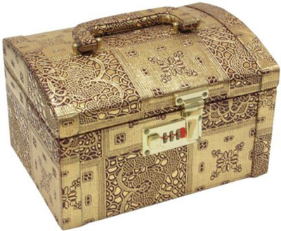 

Shreeparna Wooden Designer Mekeup and Jewellery Vanity Box(Golden)
