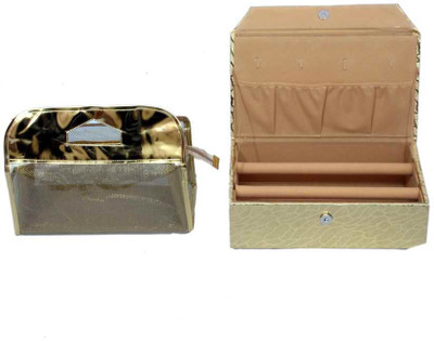

Kuber Industries Bangle two rod & Vanity Jewellery Vanity Box(Golden)