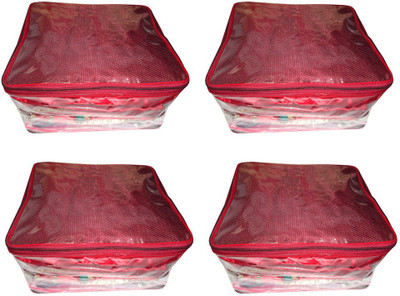 

Atorakushon 4pc Saree Salwar Suit Dress Protection Cover Garment Pouch Organiser Box Bag Storage Case Vanity Box(Maroon)