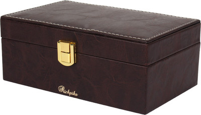 

Richpiks Small Jewellery Accessories Box Jewellery Purpose Vanity Box(Dark Brown)