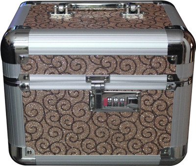 

Platinum JD43 Cosmetic 2 Compartment with lock Makeup, Jewellery Vanity Box(Copper)