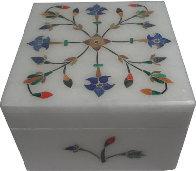 

Avinash Handicrafts White Stone inlaid square 3x3" Jewellery, Multi Purpose Vanity Box(White)