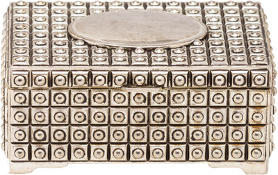 

Prachin W/M Rect. Box Beaded Design Kc-636 Makeup Vanity Box(Silver)