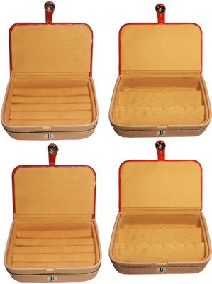 

Abhinidi Combo of 4 velvet case Ring and Earring storage travelling Folder Jewellery Vanity Box(Multicolor)