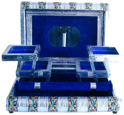 

Traditional Rajasthan White Metal Jewellery Vanity Box(Multicolor)