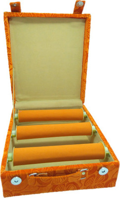 

Lnc 3 Rool Orange Lahar Bangle Storage Vanity Box(Orange)