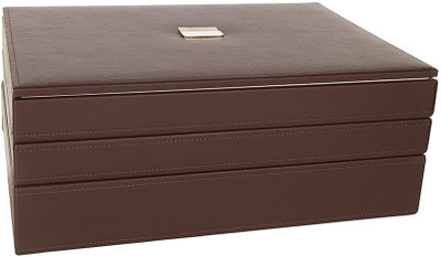 

Howards Stackable Large Makeup and Jewellery Vanity Box(Chocolate, Cream)