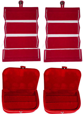 

Abhinidi Combo of 4 velvet case Ring and Earring storage travelling Folder Jewellery Vanity Box(Multicolor)