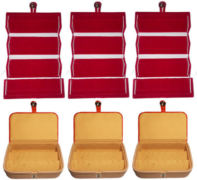 

Abhinidi Combo of 6 velvet case Ring and Earring storage travelling Folder Jewellery Vanity Box(Multicolor)
