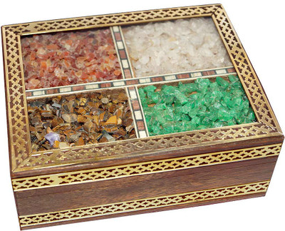 

R S Jewels Wooden Handicraft Gemstone Painting Jewellery Vanity Box(Multicolor)