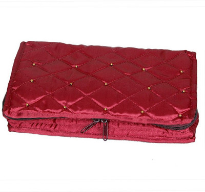 

Kuber Industries Satin Jewellery Vanity Box(Maroon)