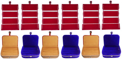 

Abhinidi Combo of 12 velvet case Ring and Earring storage travelling Folder Jewellery Vanity Box(Multicolor)