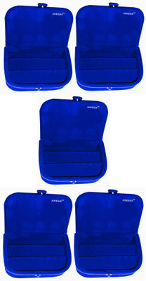 

Abhinidi Set of 5 velvet case Earring storage travelling folder Jewellery Vanity Box(Blue)