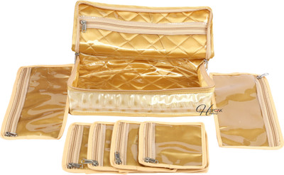 

Speak Homes Designer Jamavar Small 9 Compartment Organizer Vanity Box(Gold, Yellow)
