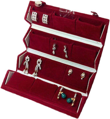 

Aadhya 12 pair Ear ring box Keep delicate jewellery safe. Vanity Box(Maroon)
