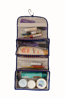 

K&P Hanging Double Folding Makeup, Jewellery, Travel, Toiletry Vanity Box(Blue)
