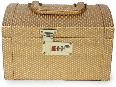 

Satisfaction Liza to store cosmetic items and bangles Vanity Box(Golden)