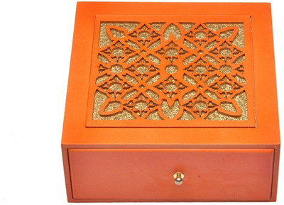

Cosmosgalaxy Decorative Makeup and Jewellery Vanity Box(Orange)