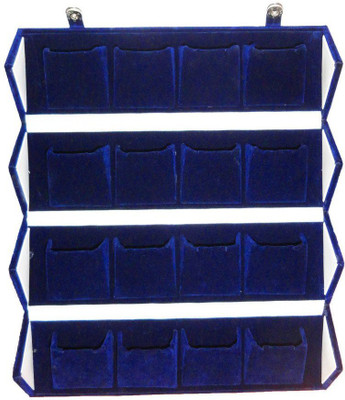 

Atorakushon 16 pair Earrings Blue Velvet Folding jewellery Travelling Box Storage Case Vanity Box(Blue)