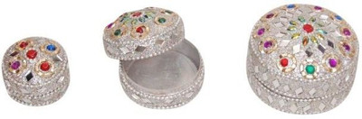 

Onlineshoppee Set of 3 Jewellery Vanity Box(Silver)