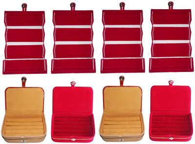 

Abhinidi Combo of 8 velvet case Ring and Earring storage travelling Folder Jewellery Vanity Box(Multicolor)