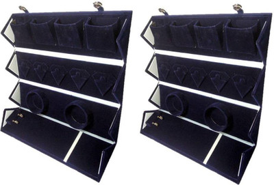 

Addyz Combo Pack Of 2 Pieces Bangle Earring Chain Folder Jewellery Vanity Box(Blue)