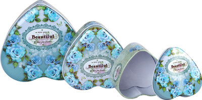 

Stripes Heart Shpe Multi Use Vanity Box(Multi Colour)