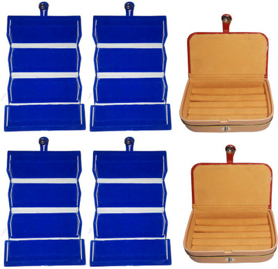 

Abhinidi Combo of 6 velvet case Ring and Earring storage travelling Folder Jewellery Vanity Box(Multicolor)