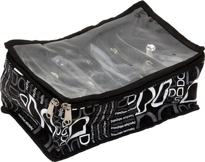 

Kuber Industries " Jewellery Kit With 10 Transparent Pouches (Imported Matrial) " Multi purpose Vanity Box(Black)