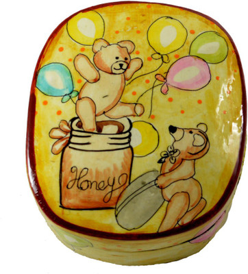 

Craftuno Handcrafted Paper Mache Box Showpiece Vanity Box(Multicolor)