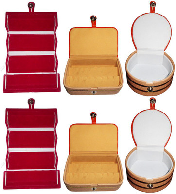 

Abhinidi Combo of 6 velvet case Ring and Earring storage travelling Folder Jewellery Vanity Box(Multicolor)