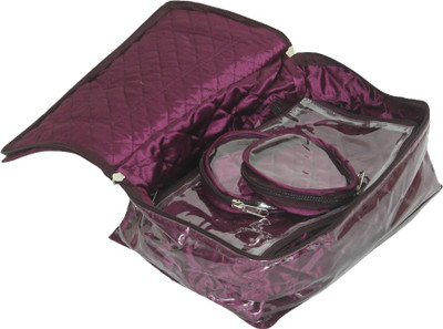 

Kuber Industries " Locker Jewellery Kit With 12 Pouches (Quilted Satin Material) Wedding Collection Gift " Multi purpose Vanity Box(Purple)