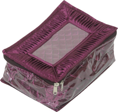 

Kuber Industries " Locker Jewellery Kit With 12 Pouches (Quilted Satin Material) Wedding Collection Gift " Multi purpose Vanity Box(Purple)