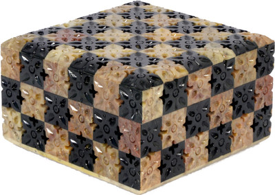 

Avinash Handicrafts Stone Jwellery Box In Chess Work 4.5x4.5" Jewellery Vanity Box(Multicolor)