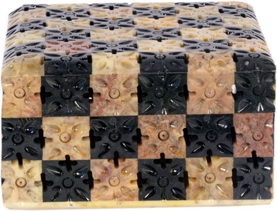 

Avinash Handicrafts Stone Jwellery Box In Chess Work 3.5x3.5" Jewellery Vanity Box(Multicolor)