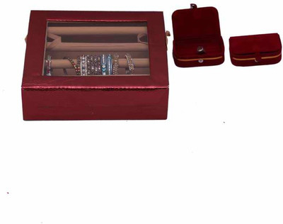 

Kuber Industries Bangle Four Roll & Ring & Earing Box Jewellery Vanity Box(Maroon)