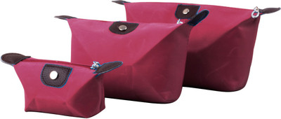 

Styler Leather Look Pouch Set of 3 Maroon Makeup Vanity Box(Maroon)