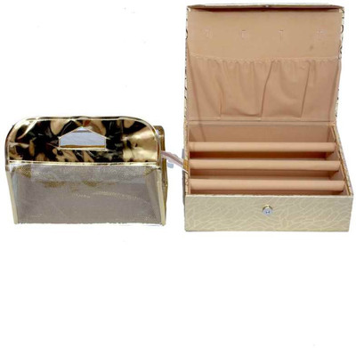 

Kuber Industries Bangle three rod & Vanity Jewellery Vanity Box(Golden)