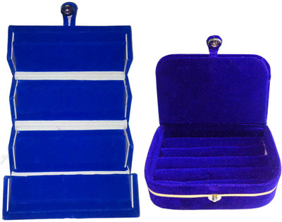 

Abhinidi Combo of 2 velvet case Ring and Earring storage travelling Folder Jewellery Vanity Box(Multicolor)