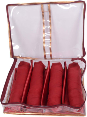 

Styler Transparent Soft Bangle Pouch 4 Rod Fashion Vanity Box(Maroon)