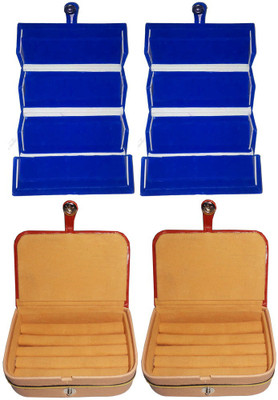 

Abhinidi Combo of 4 velvet case Ring and Earring storage travelling Folder Jewellery Vanity Box(Multicolor)