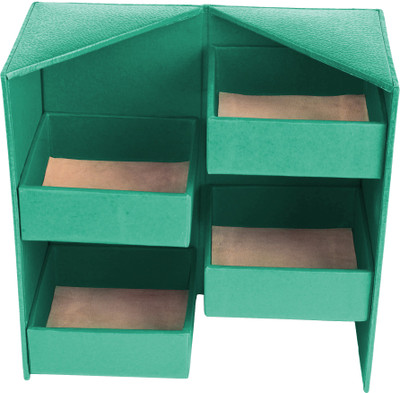 

Eco-Leatherette Almirah Jewellery Vanity Box(Green)