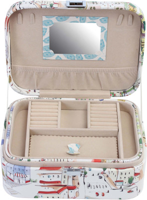 

Uberlyfe Travel Friendly Vintage Style Artistic Paris Jewellery Box Vanity Box(Beige)