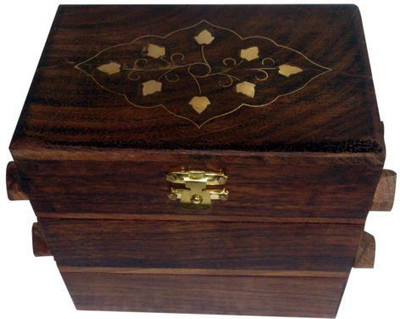 

Onlineshoppee 3 in 1 Jewellery Multipurpose Vanity Box(Brown)