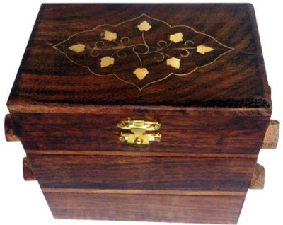 

Craftatoz Sheesham Wood Made Well Slider Jewellery Box Jewellery Box Vanity Box(Brown)