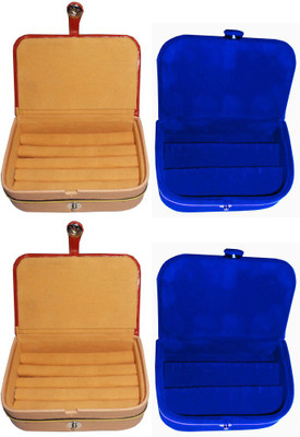 

Abhinidi Set of 4 velvet case Ring and Earring storage travelling Folder Jewellery Vanity Box(Multicolor)