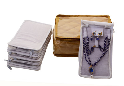 

K&P 6 Pouch Brown satin Locker Jewellery, Makeup, Toiletry Vanity Box(Brown)