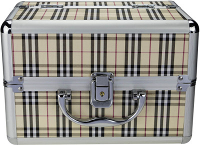 

ANNI CREATIONS Line Check Makeup & Jewellery Vanity Box(Grey)